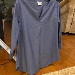Van Heusen Women's 3/4 Sleeve V-Neck shirt for women. Denim look!